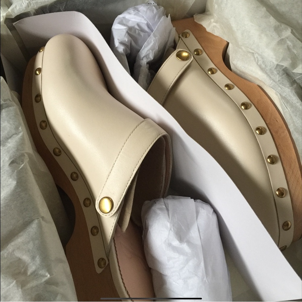 JCREW SWEDISH CLOGS STUDDED LEATHER SZ 7.5 nib - Picture 6 of 6